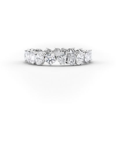 HauteCarat Mixed Lab Created Diamond 3/4 Eternity Ring - White