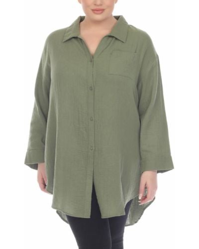 Boho Me Gauze Button-up Shirt - Green