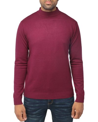 Xray Jeans Core Mock Neck Knit Sweater - Red