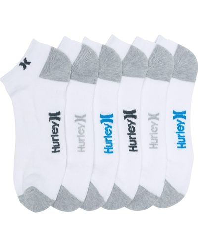 Hurley Pack Of 6 Terry Ankle Socks - White