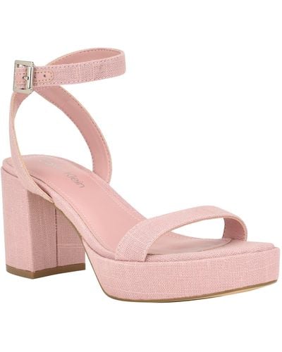 Calvin Klein Lalah Ankle Strap Platform Sandal - Pink