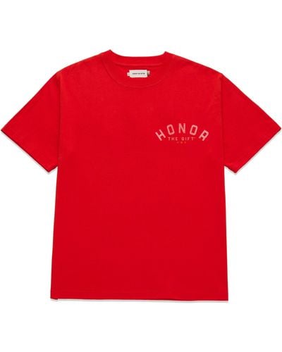 Honor The Gift Sharecropper Oversize Graphic T-shirt - Red