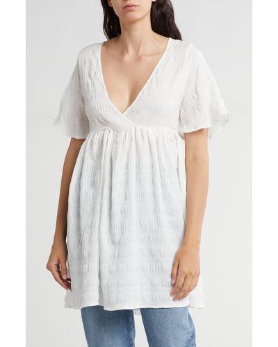 Nordstrom Textured Tunic Cover-up Dress - White