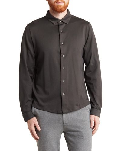 Robert Barakett Fernwood Knit Cotton Blend Shirt - Black
