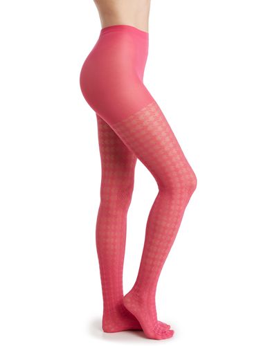 Abound Houndstooth Tights - Red