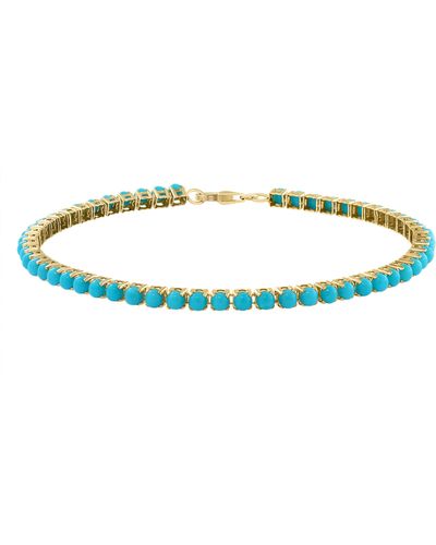 Effy 14k Yellow Gold Turquoise Tennis Bracelet - Blue
