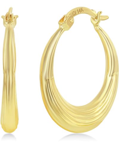 Simona 14k Gold Lined Hoop Earrings - Metallic