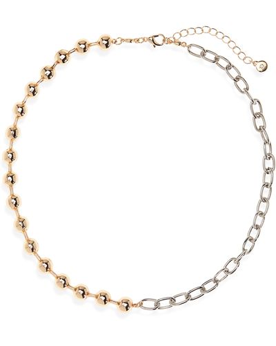 BP. Two-tone Ball & Chain Necklace - White