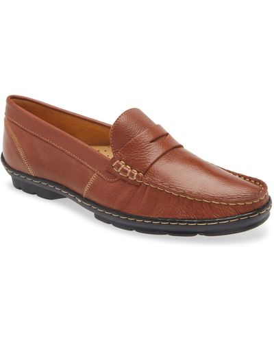 Sandro Moscoloni Leather Penny Loafer - Brown