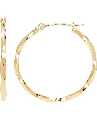 A.m. A & M 14k Gold Twist Hoop Earrings - White
