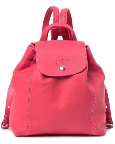 Longchamp Le Pliage Mini Cr Leather Backpack - Pink