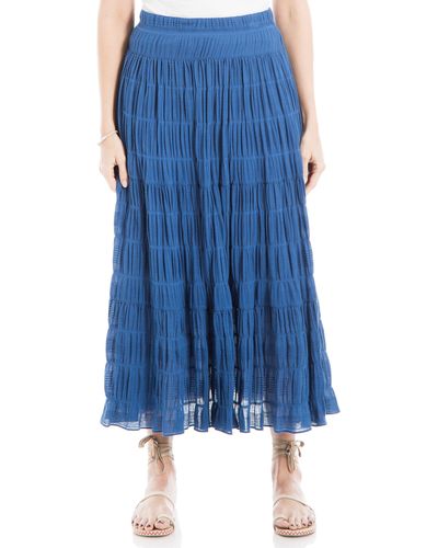 Max Studio Textured Midi Skirt - Blue