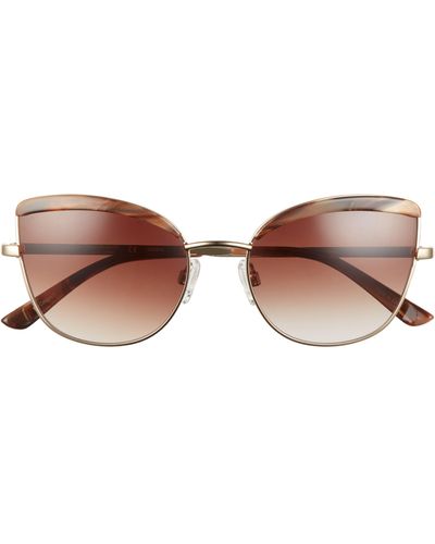 Isaac Mizrahi New York 55mm Gradient Cat Eye Sunglasses - Brown