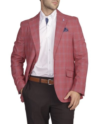 Tailorbyrd Signature Glen Plaid Sportcoat - Red