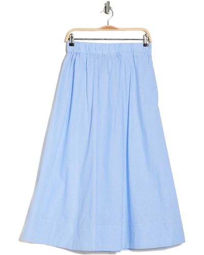 Ellen Tracy Cotton Poplin Skirt - Blue