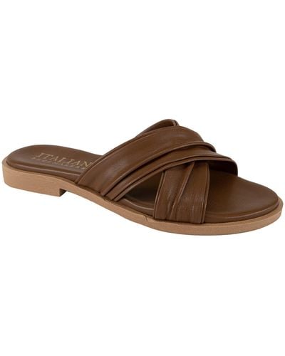 Italian Shoemakers Hachi Slide Sandal - Brown