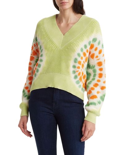 Electric and Rose Roux Tie Dye Burst Pullover Sweater - Blue