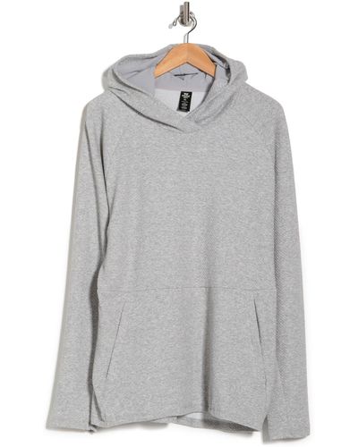 90 Degrees Textured Knit Pullover Hoodie - Gray
