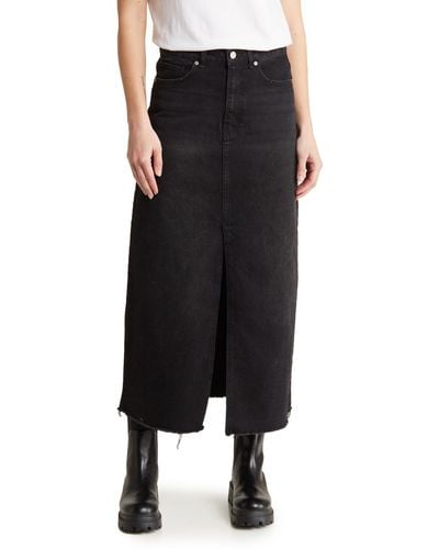Habitual Denim Maxi Skirt - Black