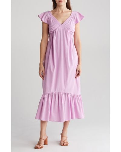 AREA STARS Diana Flutter Sleeve Dress - Pink