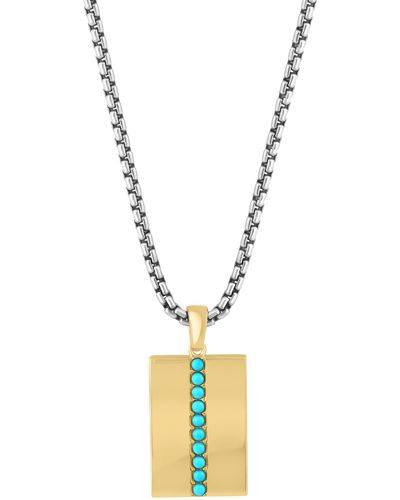 Effy Turquoise Dog Tag Necklace - Metallic