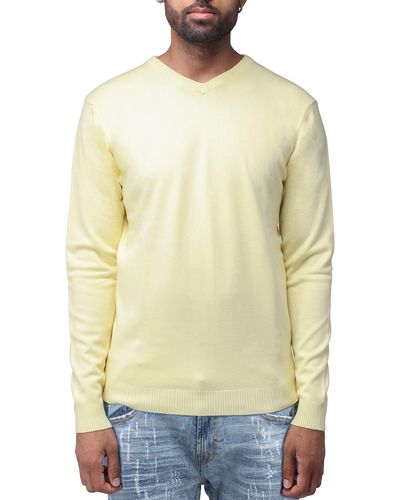 Xray Jeans V-neck Rib Knit Sweater - Yellow
