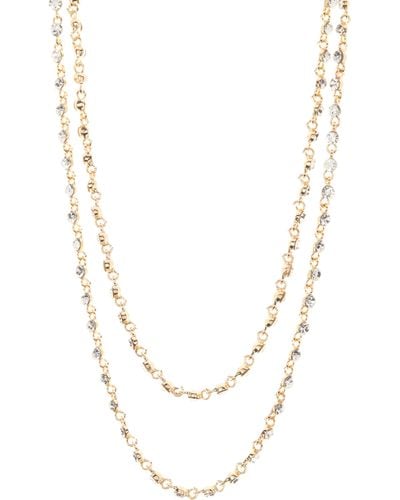 Cara Crystal Layered Necklace - White