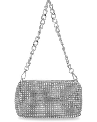 Jessica Mcclintock Shane Crystal Mesh Shoulder Bag - Gray