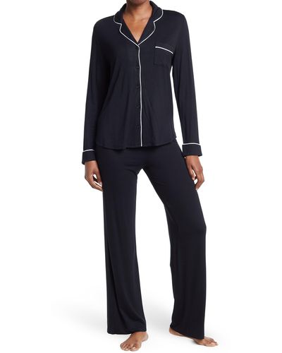 Nordstrom Tranquility Long Sleeve Shirt & Pants Two-piece Pajama Set - Blue