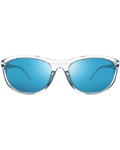 Revo Vintage Wrap 61mm Round Sunglasses - Blue