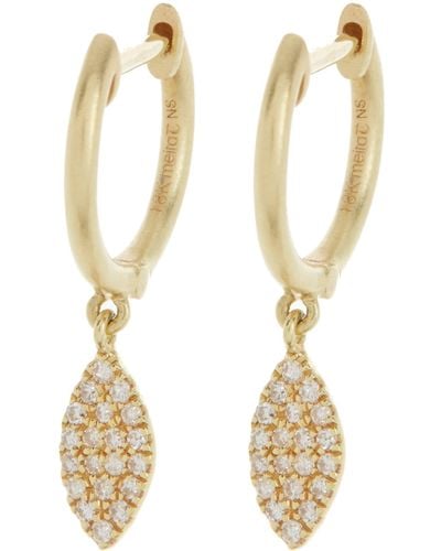 Meira T Diamond Hoop Earrings - Metallic