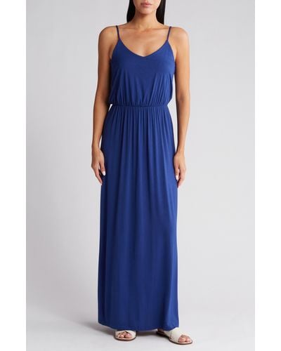 Lush Knit Maxi Dress - Blue
