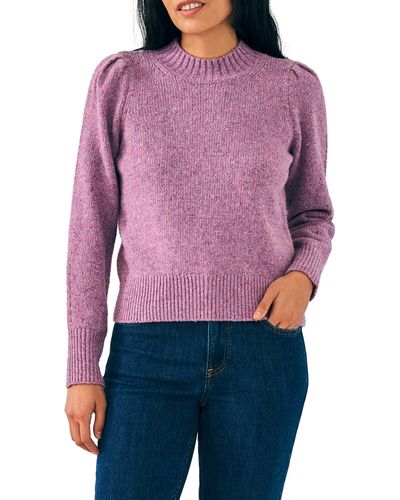 Faherty Boone Merino Wool & Aplaca Blend Sweater - Purple