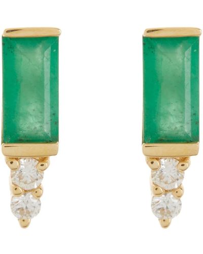 Bony Levy El Mar Stud Emerald & Diamond Earrings - Green