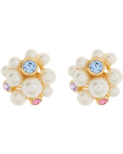 Kate Spade Imitation Pearl & Crystal Cluster Stud Earrings - Multicolor