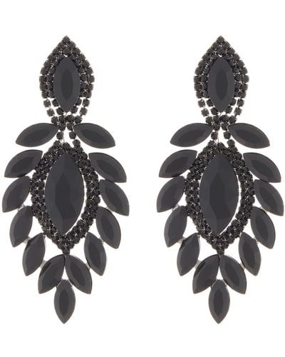 Tasha Crystal Drop Earrings - Black