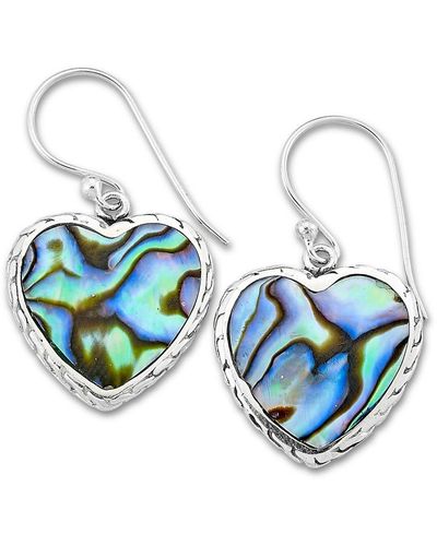 Samuel B. Sterling Silver Abalone Heart Drop Earrings - Multicolor
