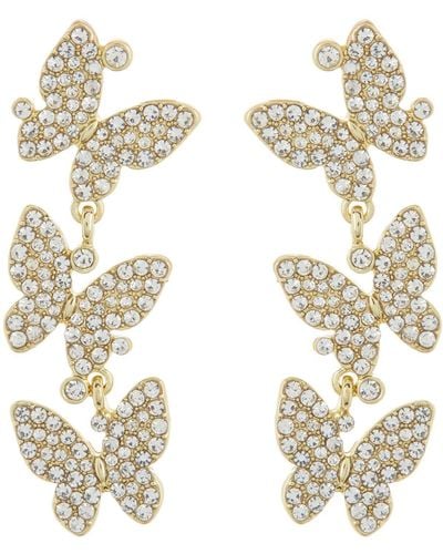 BaubleBar Butterfly Pavé Crystal Drop Earrings - White