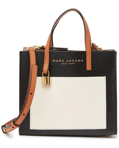 Marc Jacobs Mini Grind Colorblock Leather Tote Bag - Black