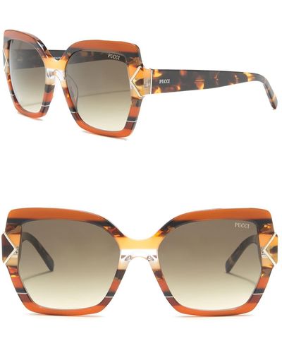 Emilio Pucci 56mm Square Sunglasses - Multicolor