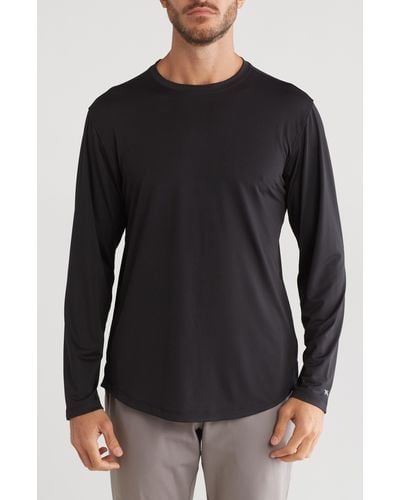 Kenneth Cole Crewneck Long Sleeve Active T-shirt - Black