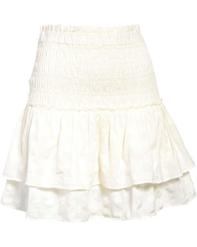 Madewell Smocked Tiered Pull-on Miniskirt - White