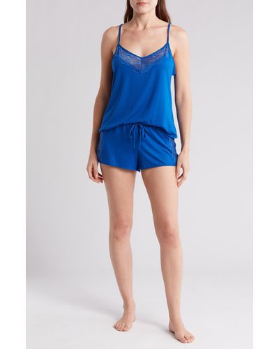 In Bloom Before Sunset Cami & Shorts Pajamas - Blue