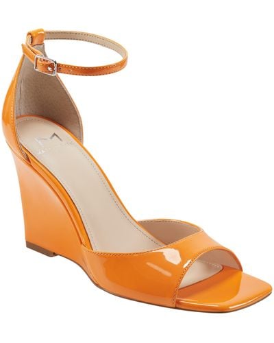 Marc Fisher Camira Ankle Strap Wedge Sandal - Orange