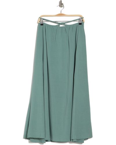 Astr Divine Strappy Linen Blend Skirt - Green