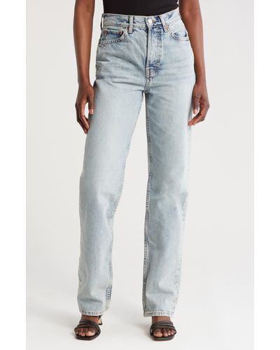 TOPSHOP Mid Rise Dad Jean - Blue