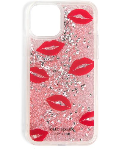 Kate Spade Lips Liquid Glitter Iphone 12 Pro Max Case - Red
