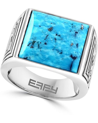 Effy Rectangle Turquoise Sterling Silver Ring - Blue