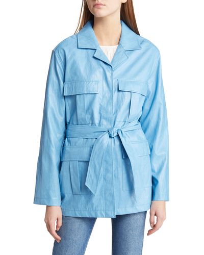 Rails Romily Belted Faux Leather Jacket - Blue