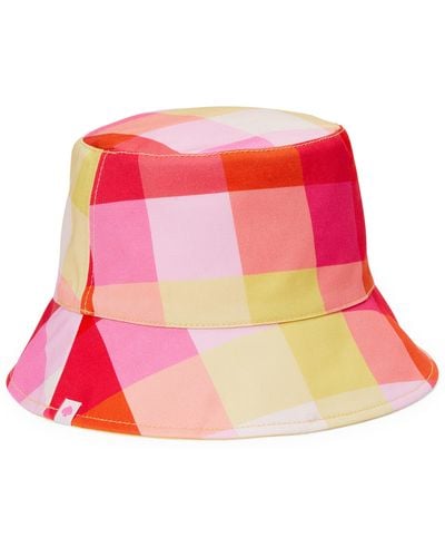 Kate Spade Madras Plaid Reversible Bucket Hat - Red